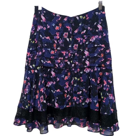 JASON WU Collective Multicolor Floral Print Tiered Layered Skirt Women's 12 - Picture 3 of 4